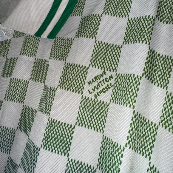 Louis Vuitton Green and Blue Checkered Casual Button Down Shirt - Picture 2 of 8